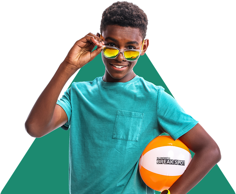 Young boy wearing a blue shirt with sunglasses.